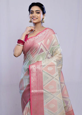 Green Kora Silk Saree With Blouse Piece - Indian Silk House Agencies