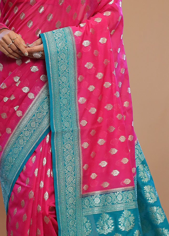 Pink Dupion Silk Saree With Blouse Piece - Indian Silk House Agencies