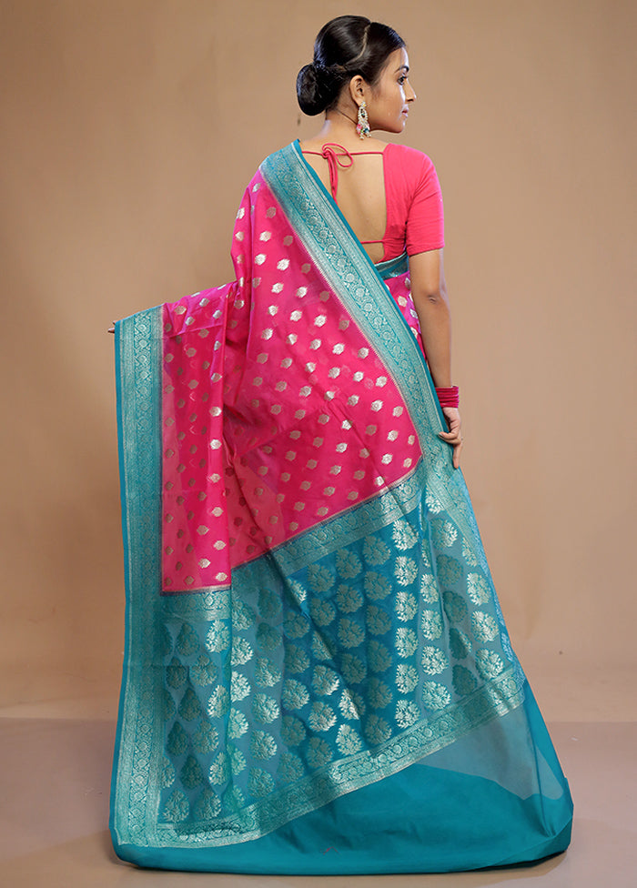 Pink Dupion Silk Saree With Blouse Piece - Indian Silk House Agencies