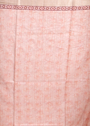 Pink Dupion Silk Saree With Blouse Piece