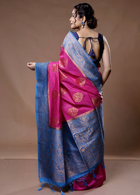 Pink Dupion Silk Saree With Blouse Piece - Indian Silk House Agencies