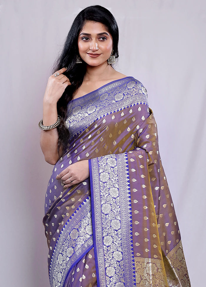 Blue Uppada Silk Saree With Blouse Piece - Indian Silk House Agencies