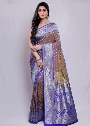 Blue Uppada Silk Saree With Blouse Piece - Indian Silk House Agencies