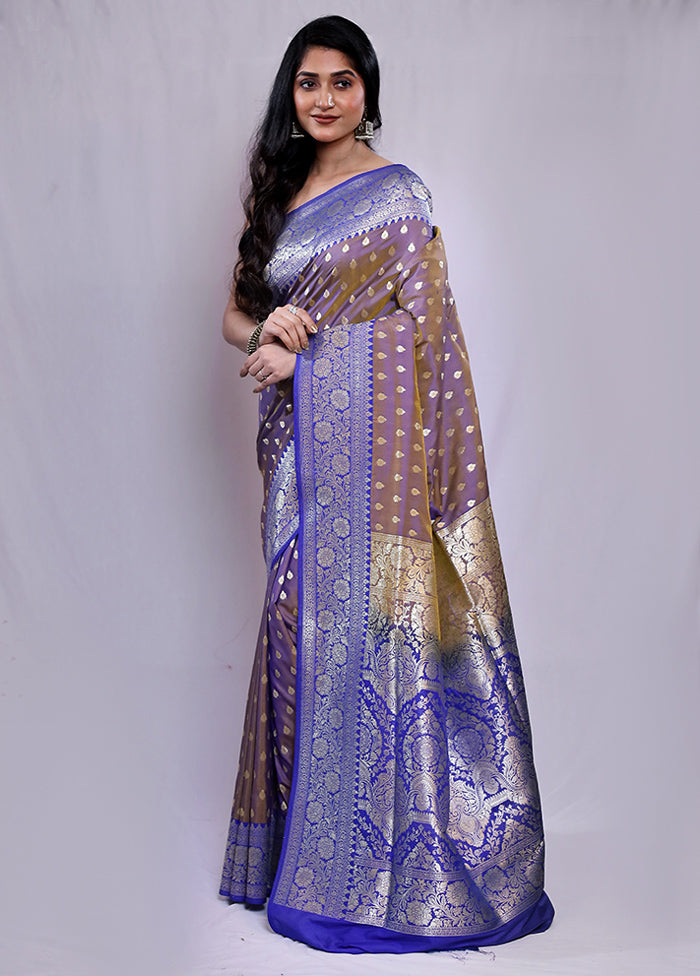 Blue Uppada Silk Saree With Blouse Piece - Indian Silk House Agencies