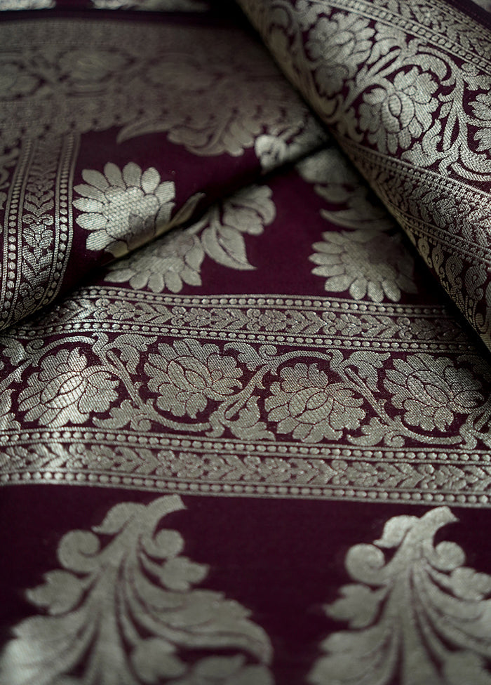 Maroon Uppada Silk Saree With Blouse Piece - Indian Silk House Agencies