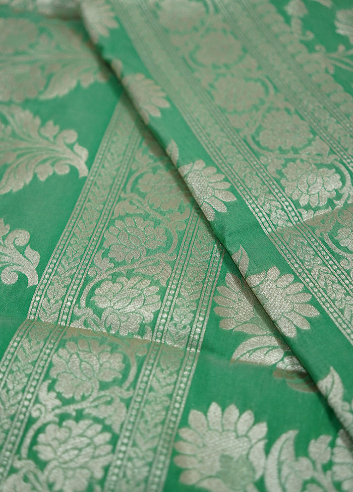 Green Uppada Silk Saree With Blouse Piece - Indian Silk House Agencies