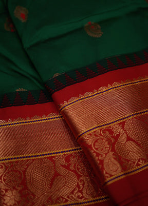 Green Kanjivaram Silk Saree With Blouse Piece - Indian Silk House Agencies