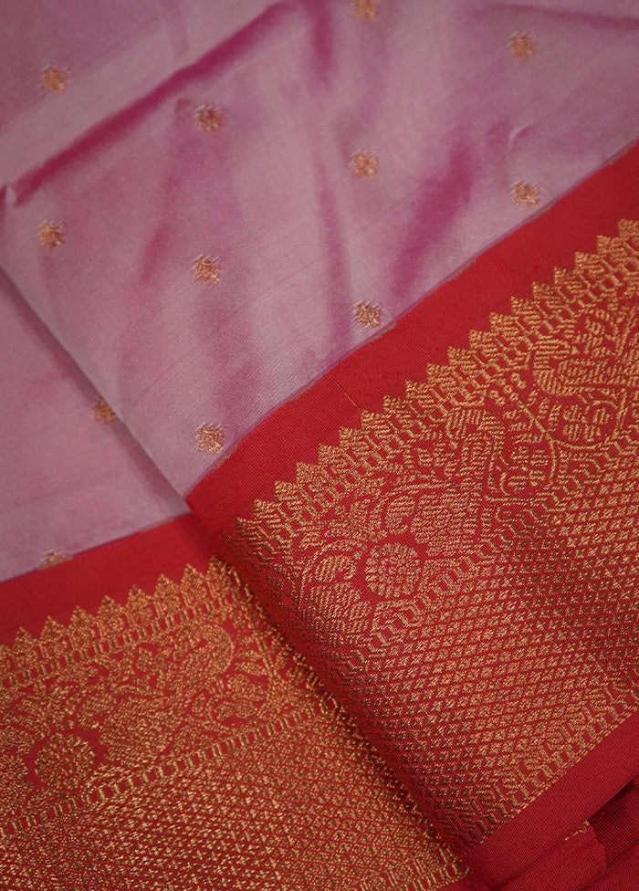 Pink Kanjivaram Silk Saree Without Blouse Piece - Indian Silk House Agencies