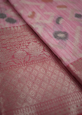 Pink Kora Silk Saree With Blouse Piece - Indian Silk House Agencies