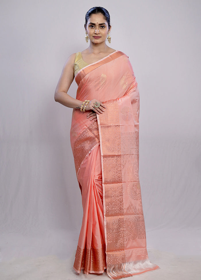 Pink Dupion Silk Saree With Blouse Piece - Indian Silk House Agencies