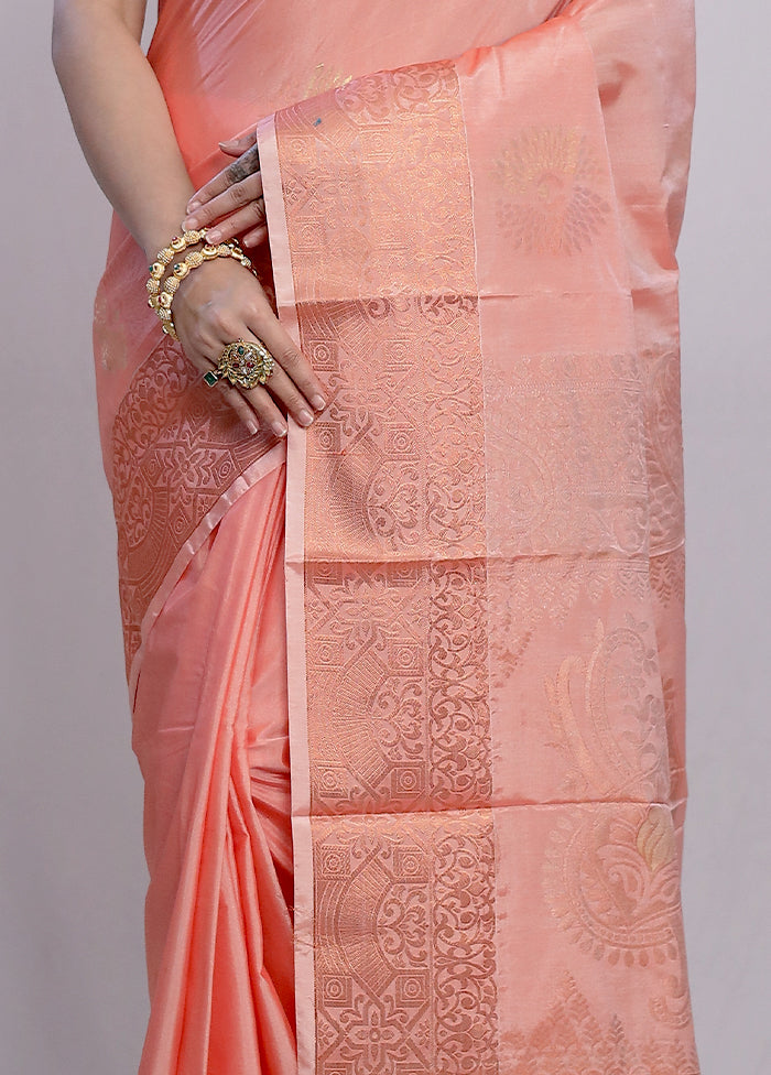 Pink Dupion Silk Saree With Blouse Piece - Indian Silk House Agencies