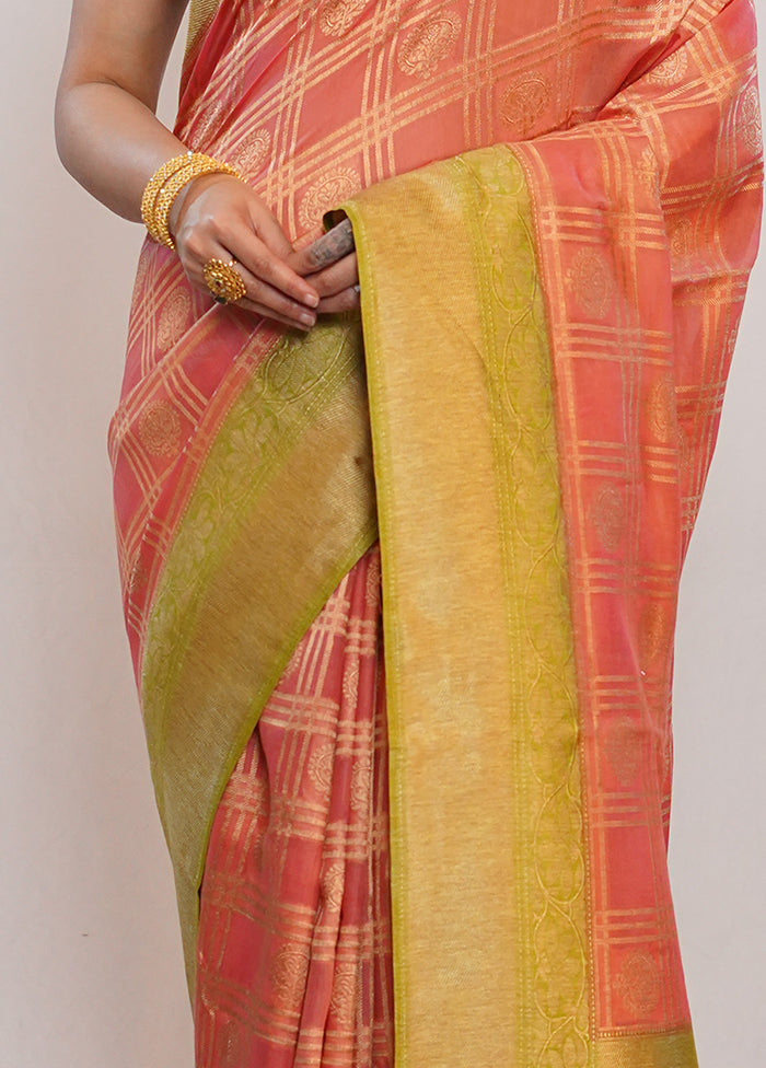 Pink Dupion Silk Saree With Blouse Piece - Indian Silk House Agencies