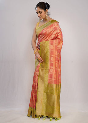 Pink Dupion Silk Saree With Blouse Piece - Indian Silk House Agencies