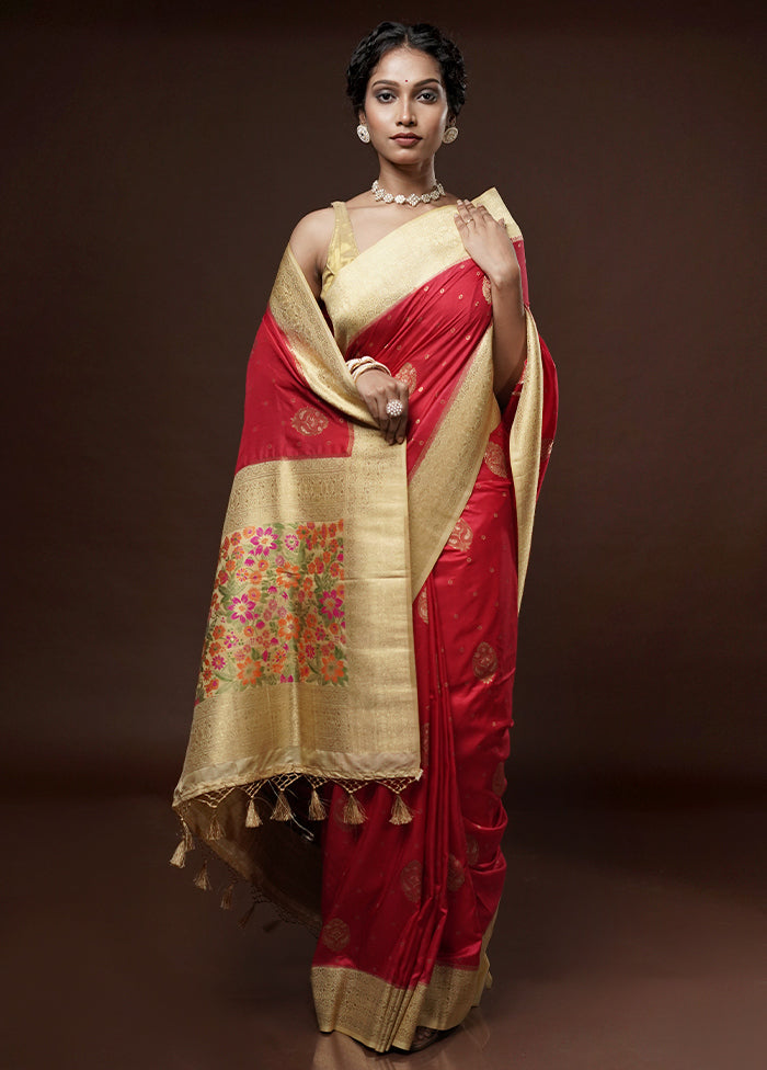 Pink Dupion Silk Saree With Blouse Piece - Indian Silk House Agencies