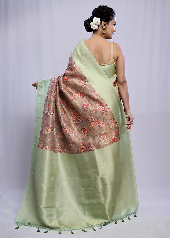 Brown Dupion Silk Saree With Blouse Piece - Indian Silk House Agencies