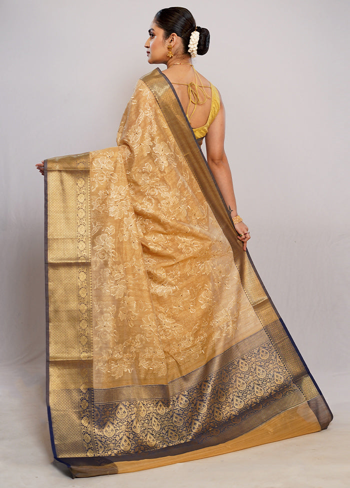 Cream Cotton Saree With Blouse Piece - Indian Silk House Agencies