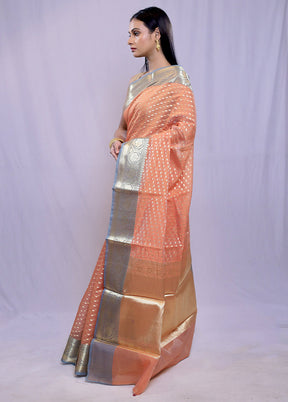 Rust Cotton Saree With Blouse Piece - Indian Silk House Agencies