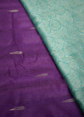 Purple Dupion Silk Saree With Blouse Piece - Indian Silk House Agencies