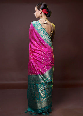 Pink Dupion Silk Saree With Blouse Piece