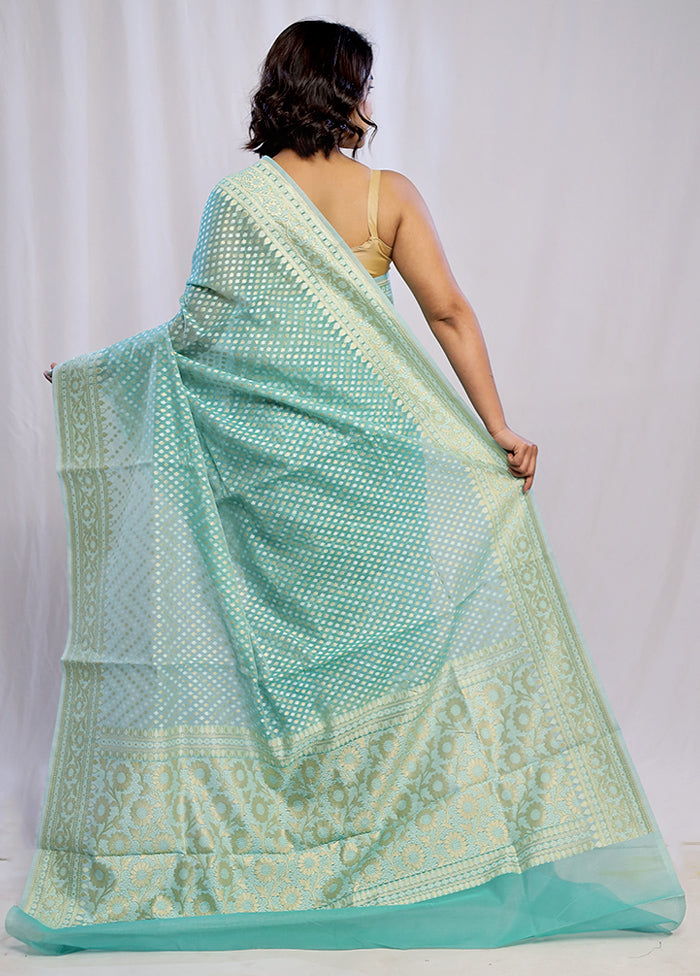 Green Kora Silk Saree With Blouse Piece - Indian Silk House Agencies