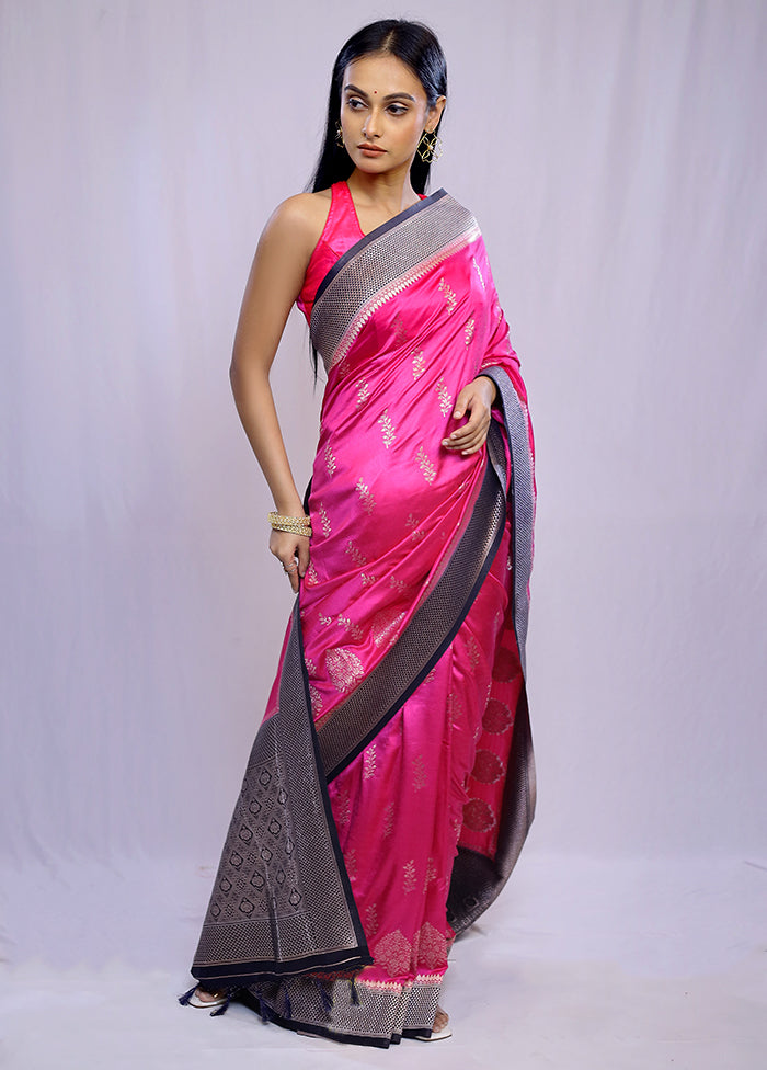 Pink Dupion Silk Saree With Blouse Piece - Indian Silk House Agencies