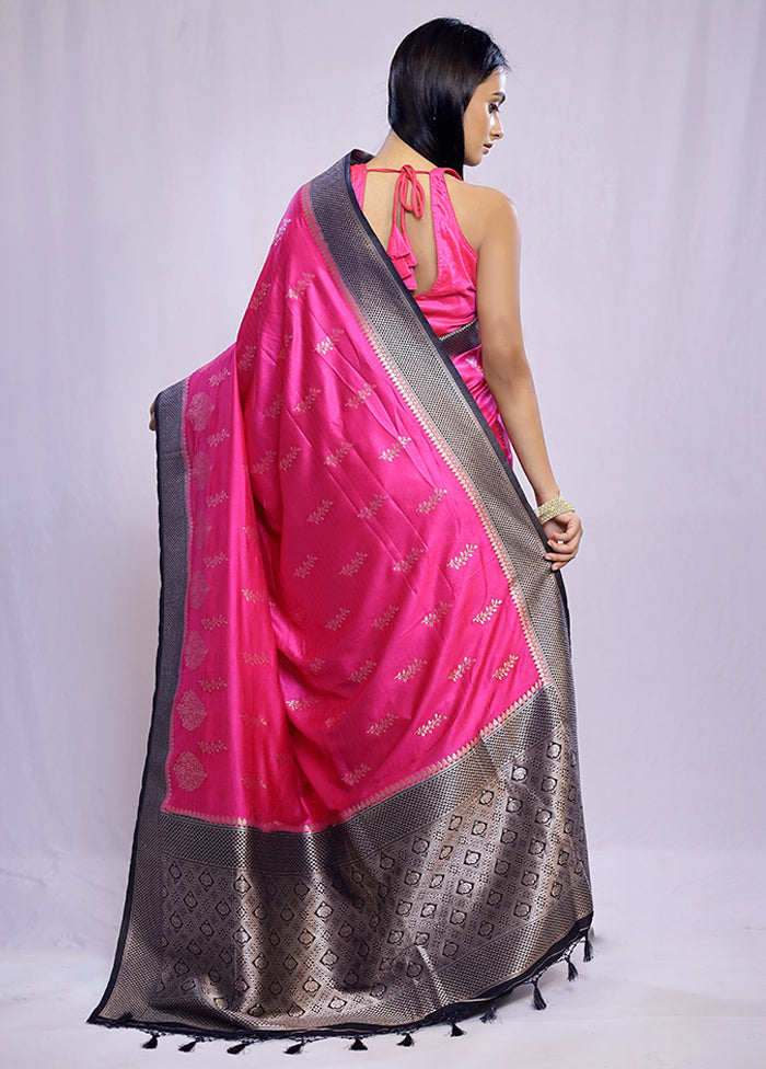 Pink Dupion Silk Saree With Blouse Piece - Indian Silk House Agencies