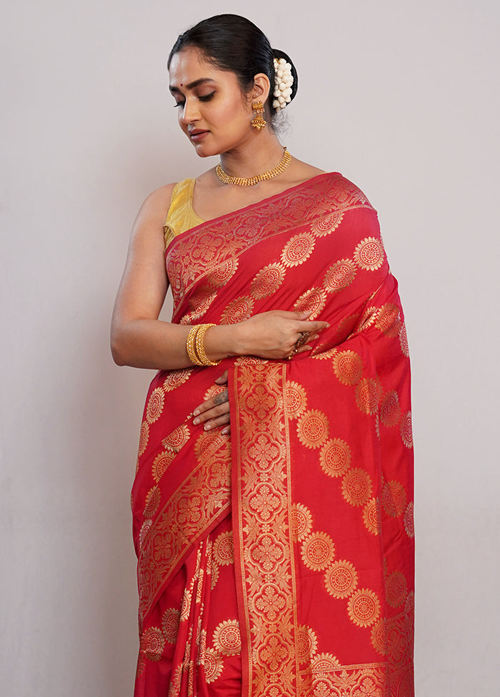 Pink Dupion Silk Saree With Blouse Piece - Indian Silk House Agencies