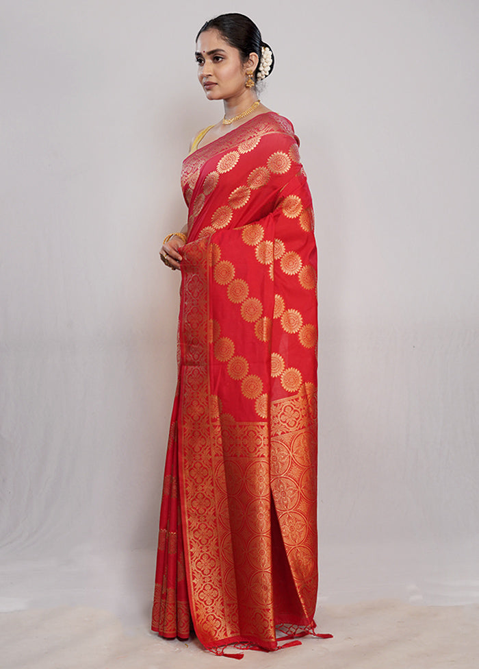 Pink Dupion Silk Saree With Blouse Piece - Indian Silk House Agencies