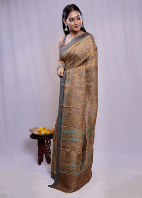 Blue Tussar Silk Saree With Blouse Piece - Indian Silk House Agencies