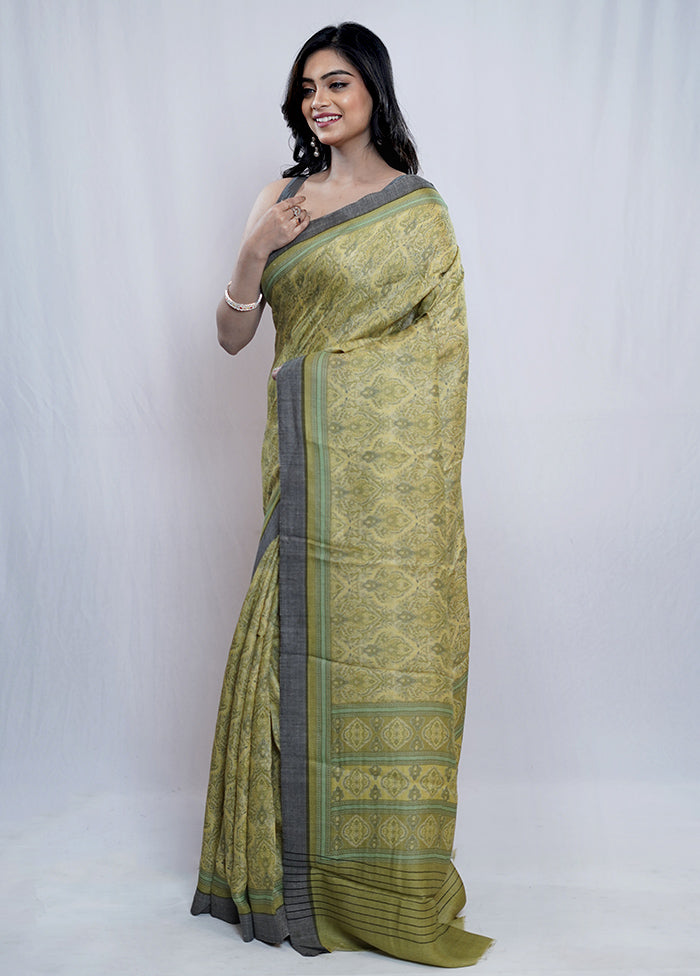 Green Tussar Silk Saree With Blouse Piece - Indian Silk House Agencies