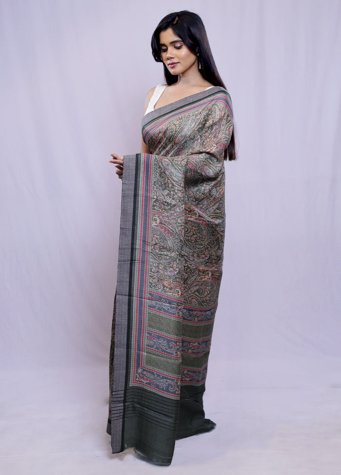 Green Tussar Silk Saree With Blouse Piece - Indian Silk House Agencies