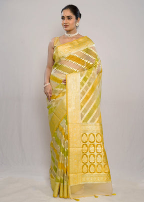 Multicolor Organza Saree With Blouse Piece - Indian Silk House Agencies