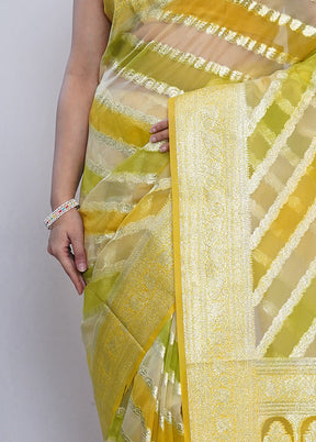 Multicolor Organza Saree With Blouse Piece - Indian Silk House Agencies