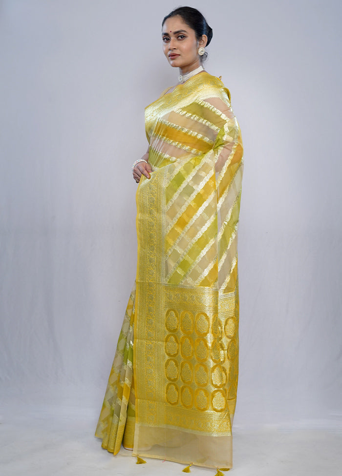 Multicolor Organza Saree With Blouse Piece - Indian Silk House Agencies