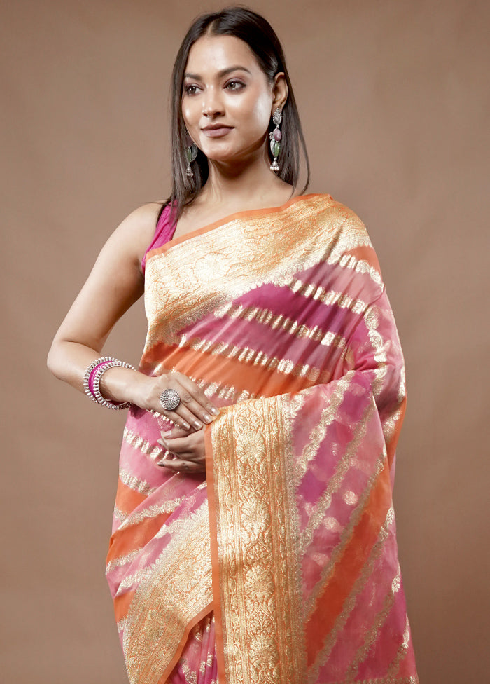 Multicolor Organza Saree With Blouse Piece - Indian Silk House Agencies