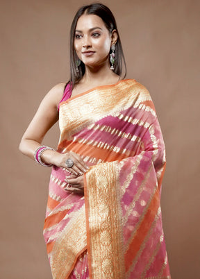 Multicolor Organza Saree With Blouse Piece - Indian Silk House Agencies