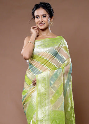 Multicolor Organza Saree With Blouse Piece - Indian Silk House Agencies