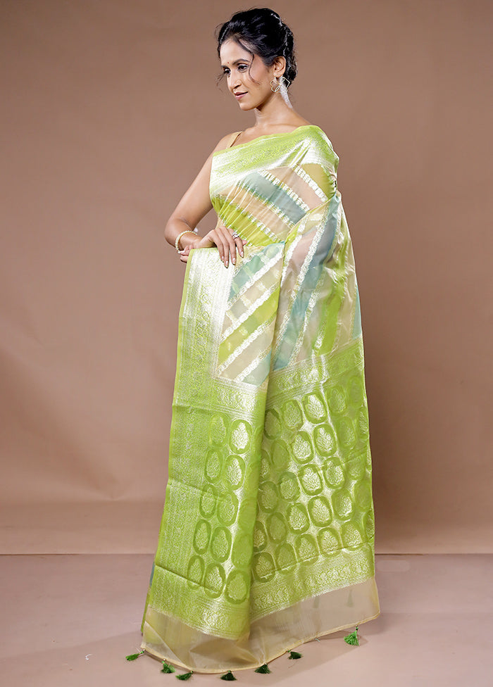 Multicolor Organza Saree With Blouse Piece - Indian Silk House Agencies