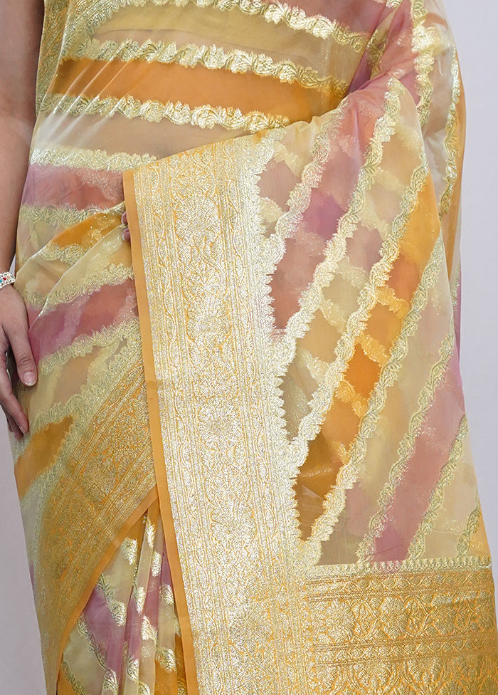 Multicolor Organza Saree With Blouse Piece - Indian Silk House Agencies