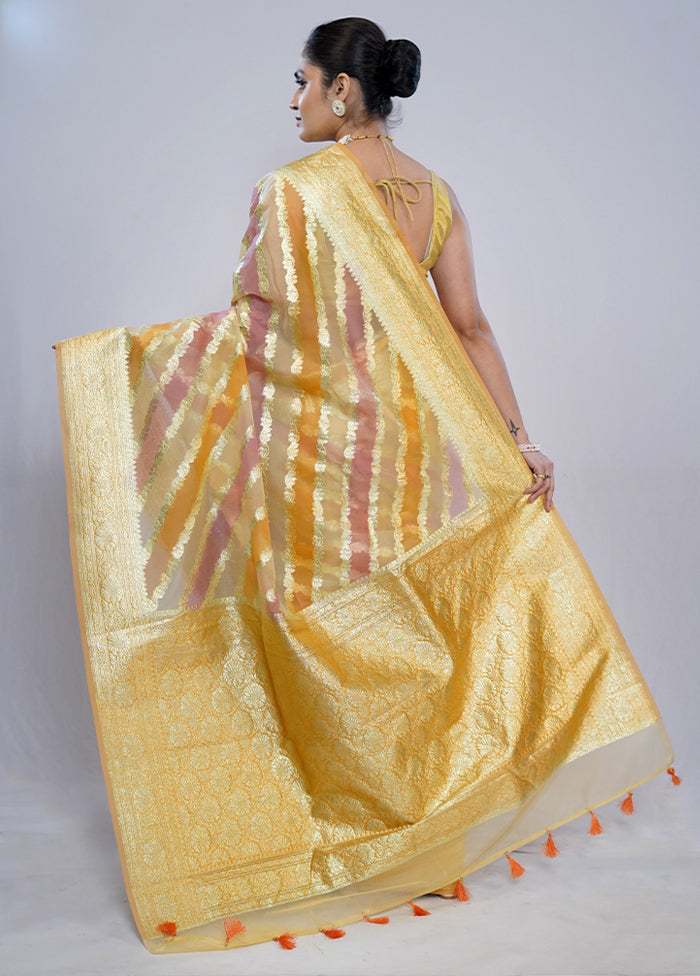 Multicolor Organza Saree With Blouse Piece - Indian Silk House Agencies