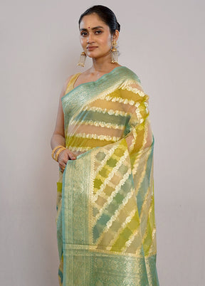 Multicolor Organza Saree With Blouse Piece - Indian Silk House Agencies