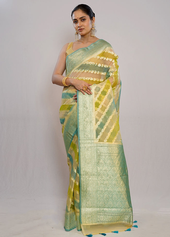 Multicolor Organza Saree With Blouse Piece - Indian Silk House Agencies