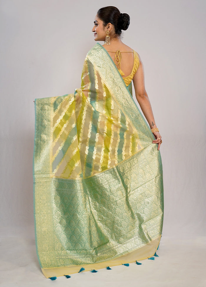 Multicolor Organza Saree With Blouse Piece - Indian Silk House Agencies