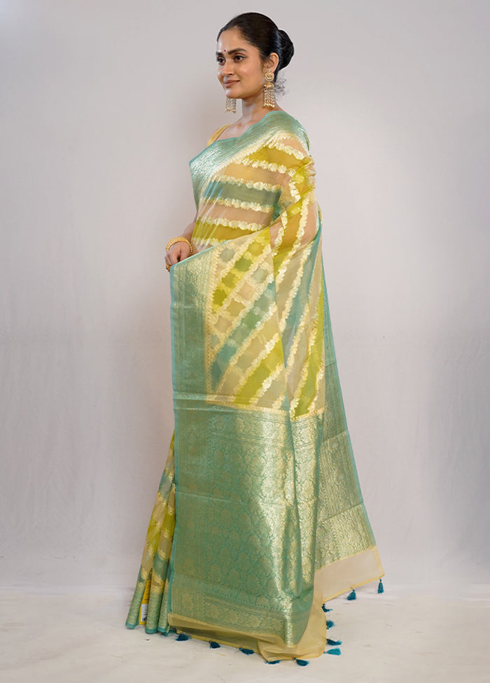 Multicolor Organza Saree With Blouse Piece - Indian Silk House Agencies