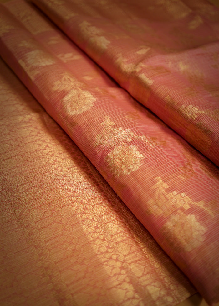 Pink Kora Silk Saree With Blouse Piece - Indian Silk House Agencies