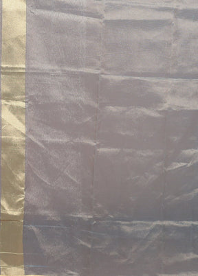 Blue Net Saree With Blouse Piece