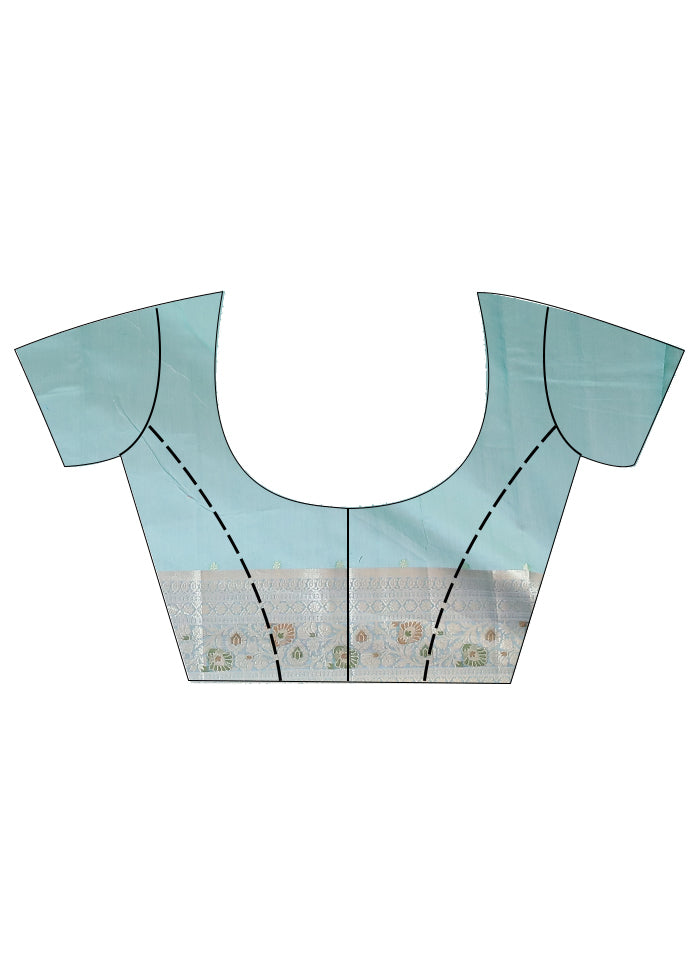 Green Kora Silk Saree With Blouse Piece