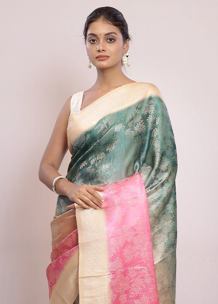 Multicolor Dupion Silk Saree With Blouse Piece - Indian Silk House Agencies