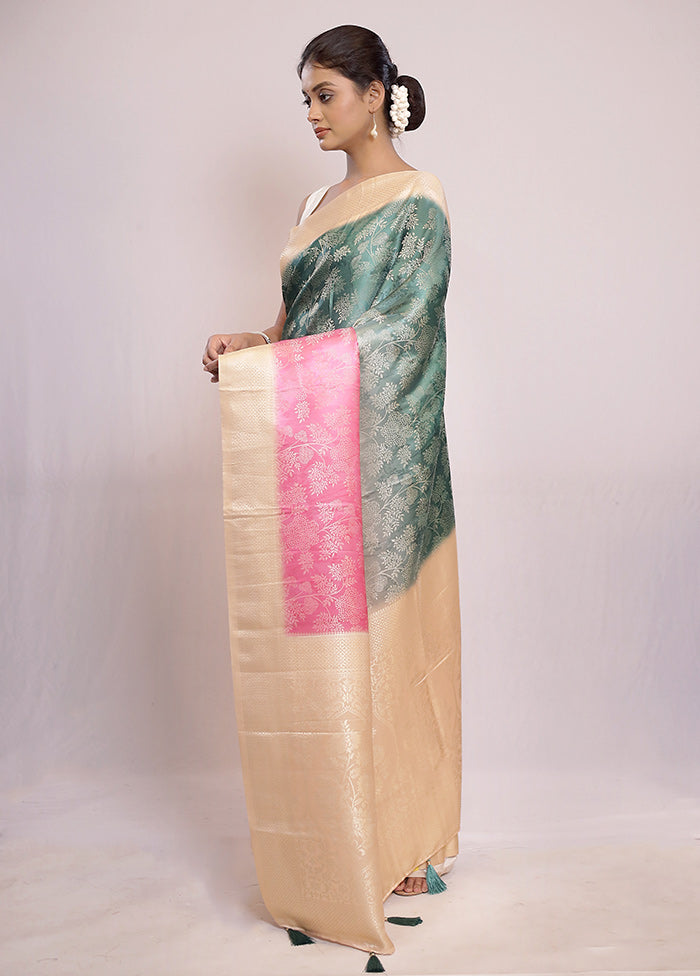 Multicolor Dupion Silk Saree With Blouse Piece - Indian Silk House Agencies