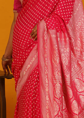 Pink Pure Georgette Saree With Blouse Piece - Indian Silk House Agencies